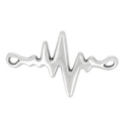 Intercalaire cardiogramme 2 trous 34x22 mm Placage Argent fin vieilli x1