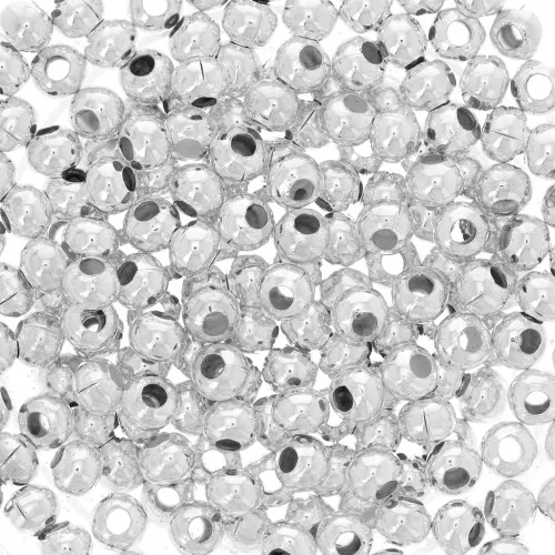 Rocailles en métal 8/0 - Silver Plated x10g