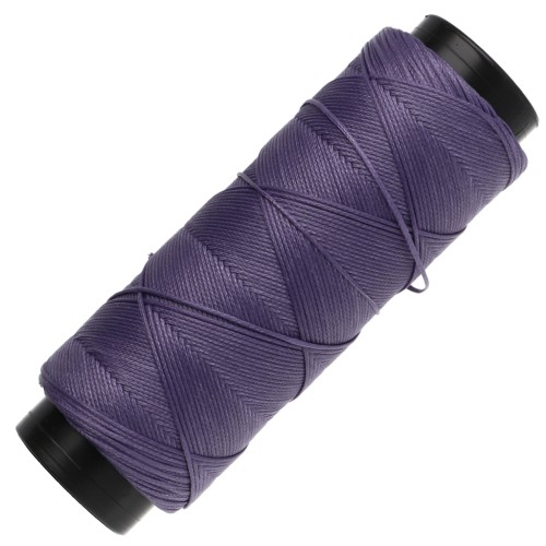 Fil plat en polyester ciré - Slam Cord pour micro macramé 0.8 mm - Violet x100m