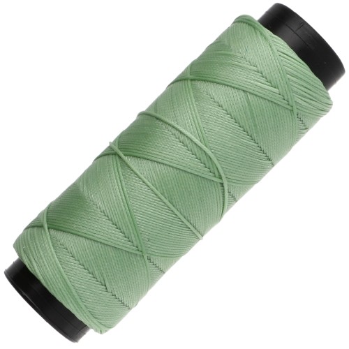 Fil plat en polyester ciré - Slam Cord pour micro macramé 0.8 mm - Vert d'eau x100m
