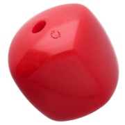 Perles cubes irréguliers 16x17 mm en acrylique opaque - Rouge x10