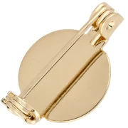 Support de broche avec plateau fond plat 13 mm - Doré x1