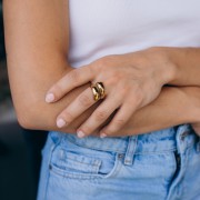 Bague ouverte large - Taille 51 - Acier inoxydable 304 Doré x1