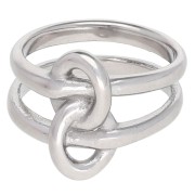 Bague double anneaux entrelacés - Taille 51/52 - Acier inoxydable 304 x1