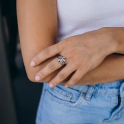 Bague double anneaux entrelacés - Taille 51/52 - Acier inoxydable 304 x1