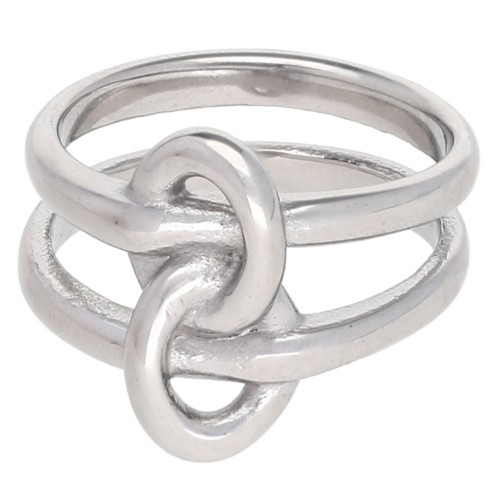 Bague double anneaux entrelacés - Taille 57 - Acier inoxydable 304 x1