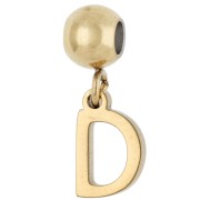 D - Perle stoppeur 5 mm avec breloque lettre D - Acier inoxydable 304 Doré x1 Perle stoppeur 5 mm avec breloque lettre D - Acier inoxydable 304 Doré x1