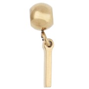 I - Perle stoppeur 5 mm avec breloque lettre I - Acier inoxydable 304 Doré x1 Perle stoppeur 5 mm avec breloque lettre I - Acier inoxydable 304 Doré x1