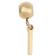 Perle stoppeur 5 mm avec breloque lettre I - Acier inoxydable 304 Doré x1