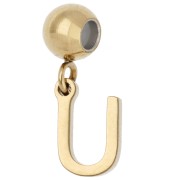 U - Perle stoppeur 5 mm avec breloque lettre U - Acier inoxydable 304 Doré x1 Perle stoppeur 5 mm avec breloque lettre U - Acier inoxydable 304 Doré x1