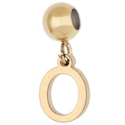 O - Perle stoppeur 5 mm avec breloque lettre O - Acier inoxydable 304 Doré x1 Perle stoppeur 5 mm avec breloque lettre O - Acier inoxydable 304 Doré x1