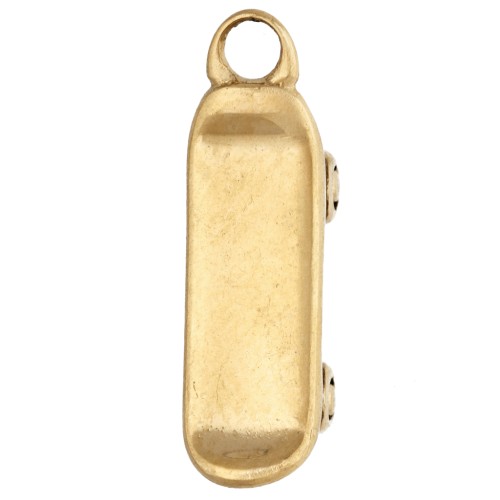 Breloque skateboard 17x5 mm - Acier inoxydable 316 Doré x1