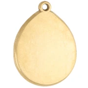 Pendentif ovale irrégulier 21x16 mm motif panthère - Acier inoxydable 316 Doré x1