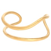 Bracelet jonc double irrégulier 33x170 mm - Grand poignet - Acier inox Doré 304 x1|raw }}