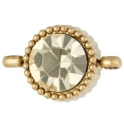 Intercalaire rond 8 mm avec cabochon en verre - Acier inox 304 Doré - Jaune x1