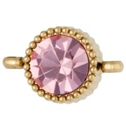 Rose - Intercalaire rond 8 mm avec cabochon en verre - Acier inox 304 Doré - Rose x1 Intercalaire rond 8 mm avec cabochon en verre - Acier inox 304 Doré - Rose x1