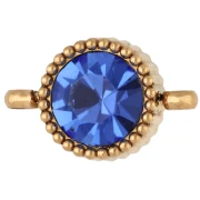 Intercalaire rond 8 mm avec cabochon en verre - Acier inox 304 Doré - Sapphire x1