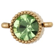 Vert Clair - Intercalaire rond 8 mm avec cabochon en verre - Acier inox 304 Doré - Vert clair Intercalaire rond 8 mm avec cabochon en verre - Acier inox 304 Doré - Vert clair