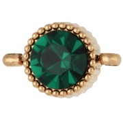 Emeraude - Intercalaire rond 8 mm avec cabochon en verre - Acier inox 304 Doré - Emeraude x1 Intercalaire rond 8 mm avec cabochon en verre - Acier inox 304 Doré - Emeraude x1