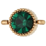 Intercalaire rond 8 mm avec cabochon en verre - Acier inox 304 Doré - Emeraude x1