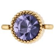 Intercalaire rond 8 mm avec cabochon en verre - Acier inox 304 Doré - Lilas x1