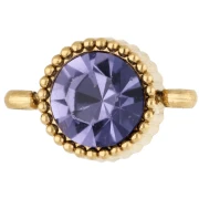 Intercalaire rond 8 mm avec cabochon en verre - Acier inox 304 Doré - Lilas x1