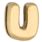Poussoir lettre 7.5x6 mm pour cordon 1.6 mm - U - Acier inoxydable 304 Doré x1