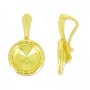 Serti pendentif pour cabochons PureCrystal 1122 8 mm en Argent 925 doré à l'or fin x1|raw }}