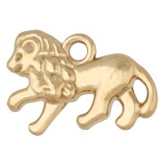 Breloque lion 10.5x15 mm - Acier inoxydable 304 Doré x1