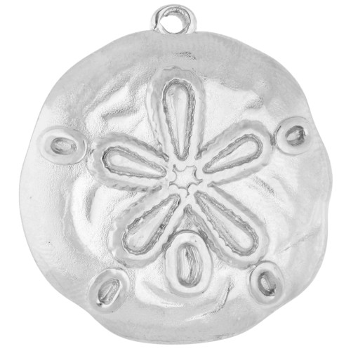 Pendentif Sand dollar irrégulier 25.5 mm - Acier inoxydable 304 x1