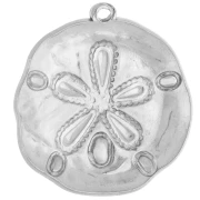 Pendentif Sand dollar irrégulier 25.5 mm - Acier inoxydable 304 x1