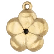Breloque fleur 9.5 mm avec strass - Acier inoxydable 304 doré x1