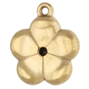 Breloque fleur 9.5 mm avec strass - Acier inoxydable 304 doré x1
