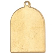 Pendentif arche 21x14 mm motif Ex-voto avec époxy - Acier inox 304 Doré - Marron