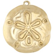 Doré - Or 18K - 750/1000 - Pendentif Sand dollar irrégulier 25.5 mm - Acier inoxydable 304 Doréx1 Pendentif Sand dollar irrégulier 25.5 mm - Acier inoxydable 304 Doréx1