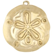 Pendentif Sand dollar irrégulier 25.5 mm - Acier inoxydable 304 Doréx1