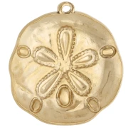 Pendentif Sand dollar irrégulier 25.5 mm - Acier inoxydable 304 Doréx1