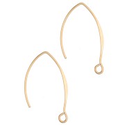 Crochets d'oreilles 26 mm - Acier inoxydable 304 Doré x2
