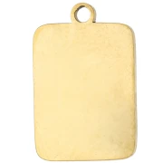 Breloque rectangle 16.5x11 mm - Ciao Bella - Acier inox 316L Doré - Rouge - Rose
