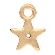 Mini breloque étoile avec Oxyde Zirconium 6x4.5mm - Doré à l'or fin - Crystal x1
