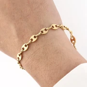 Chaine maille Grain de café 6.6 mm - Acier inoxydable 304 Doré x50cm