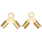 Pinces lacet double pour cordon 1.3 mm - Acier inoxydable 304 Doré x4