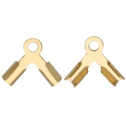 Pinces lacet double pour cordon 1.3 mm - Acier inoxydable 304 Doré x4