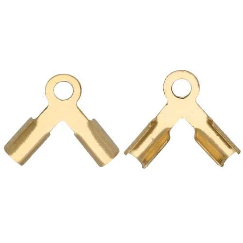 Pinces lacet double pour cordon 1.3 mm - Acier inoxydable 304 Doré x4
