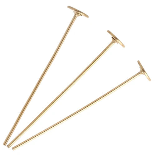 Clou tête plate large 25x0.6 mm - Acier inoxydable 304 Doré x6