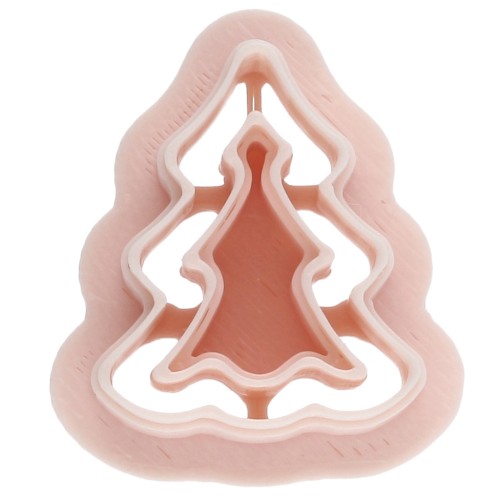 Emporte-pièce sapin 20x17 mm en polymère biodégradable - Beige x1