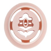 Emporte-pièce ovale 20x18 mm - motif fleur - en polymère biodégradable - Beige x1