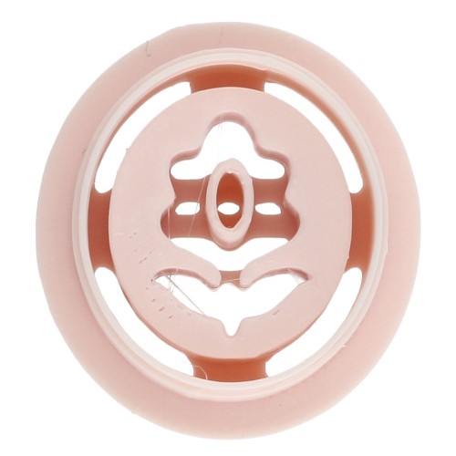 Emporte-pièce ovale 20x18 mm - motif fleur - en polymère biodégradable - Beige x1