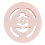 Emporte-pièce ovale 20x18 mm - motif fleur - en polymère biodégradable - Beige x1