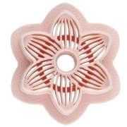 Emporte-pièce fleur 25 mm en polymère biodégradable - Beige x1